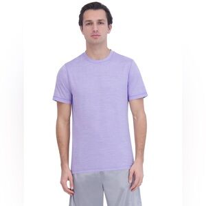 Gaiam Men’s Lavender Performance T-Shirt M | Stretch Lightweight Crewneck